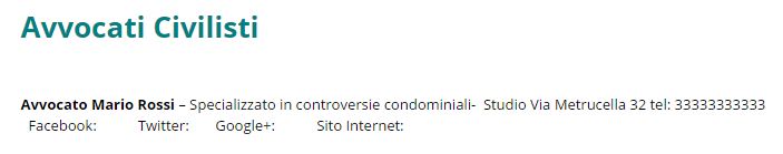 esempio avvocato