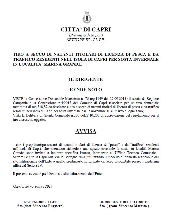 avviso tiro secco