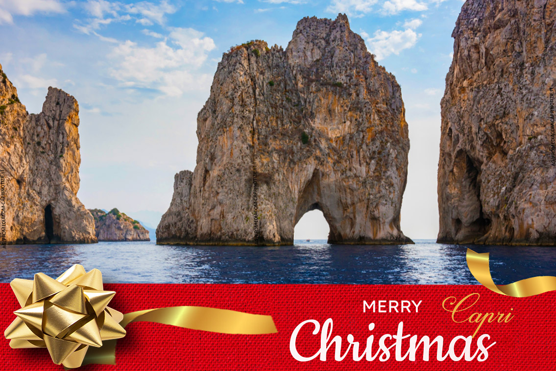 Cartolina buon natale merry christmas capri Louis Molino consulente marketing 