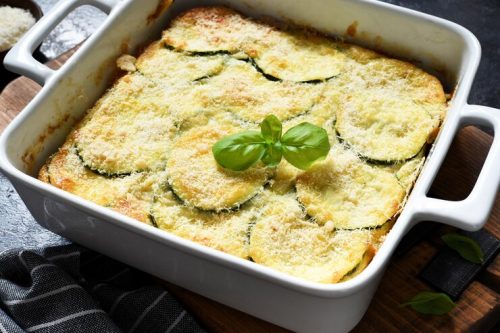 la Parmigiana di Zucchine Bianca alla Caprese