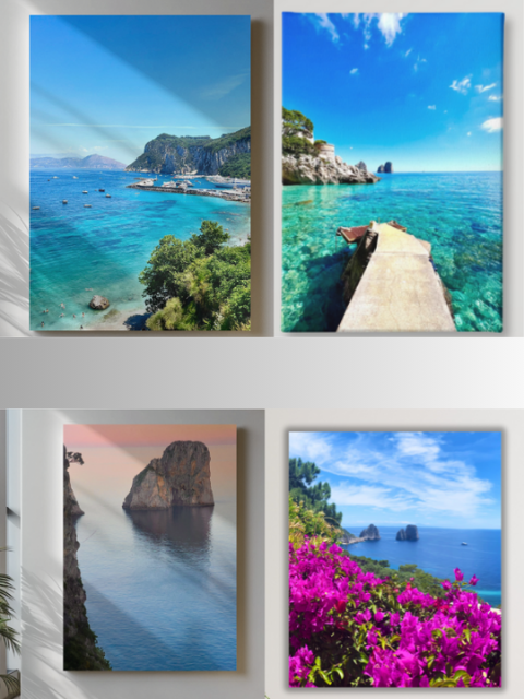 Tele per Camera da Letto con foto di Capri di Louis Molino